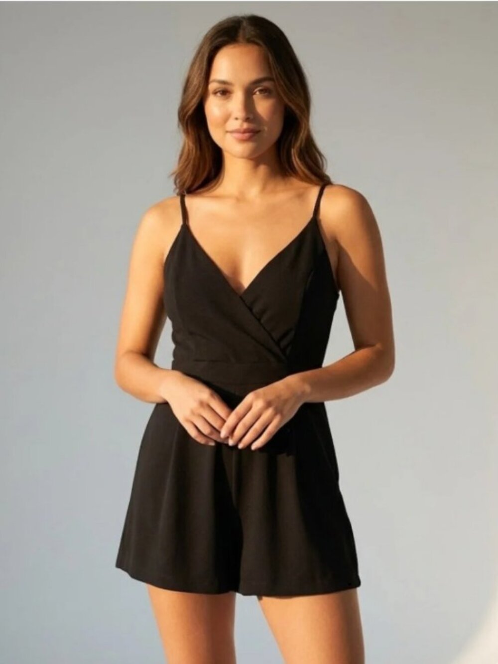 Candies's Spaghetti Strap Romper Dress in Black